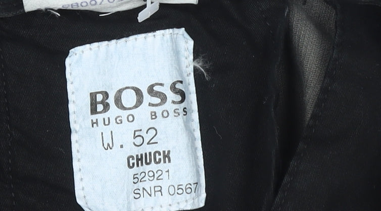Mens UK Size 36 HUGO BOSS Regular Fit Chino Black Trousers