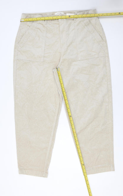 Marks and Spencer Women’s Beige Corduroy Chino Trousers Size 18 Regular