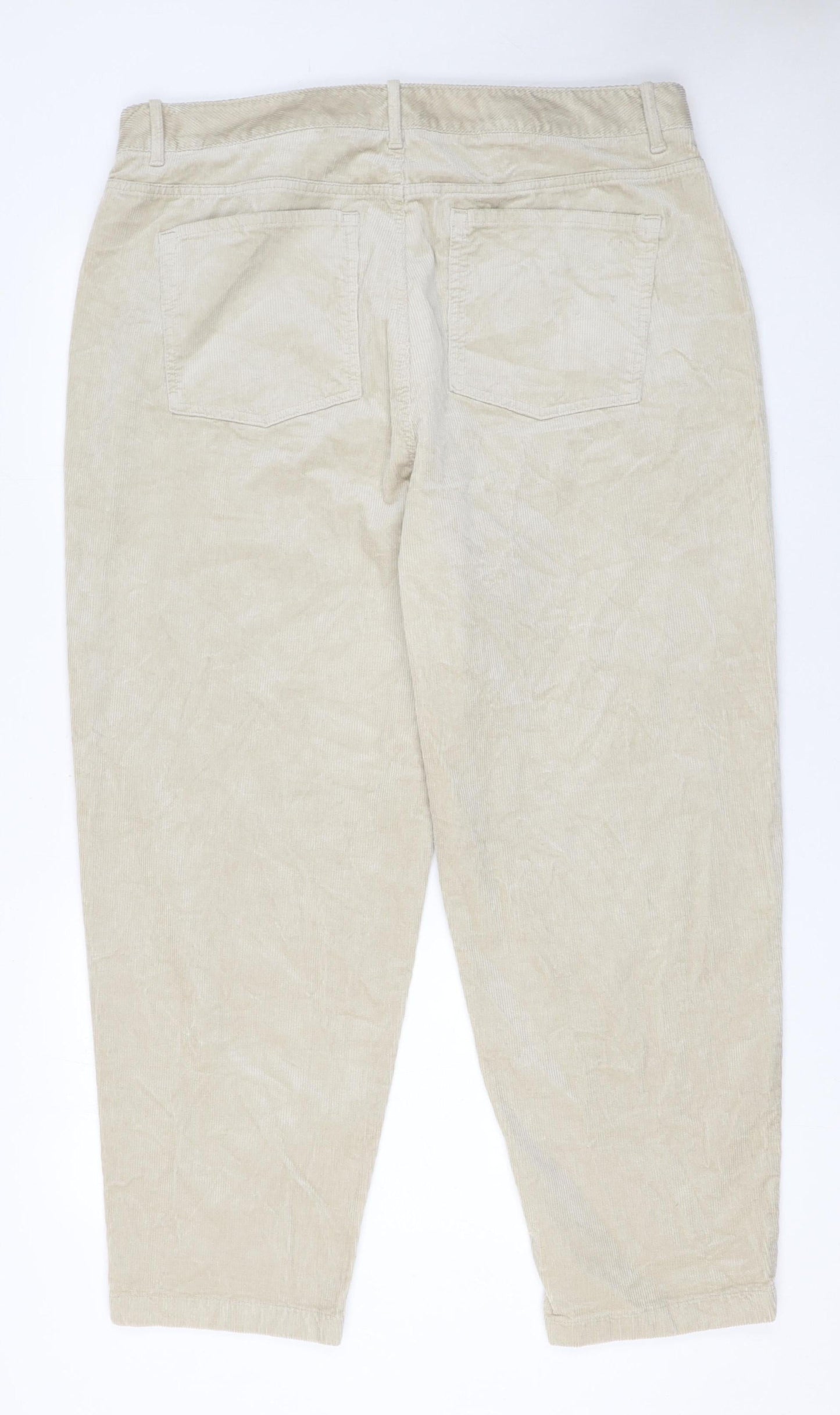 Marks and Spencer Women’s Beige Corduroy Chino Trousers Size 18 Regular
