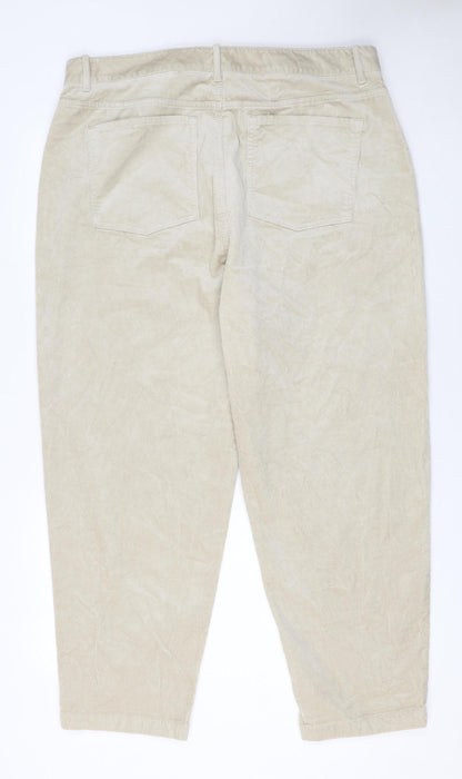 Marks and Spencer Women’s Beige Corduroy Chino Trousers Size 18 Regular