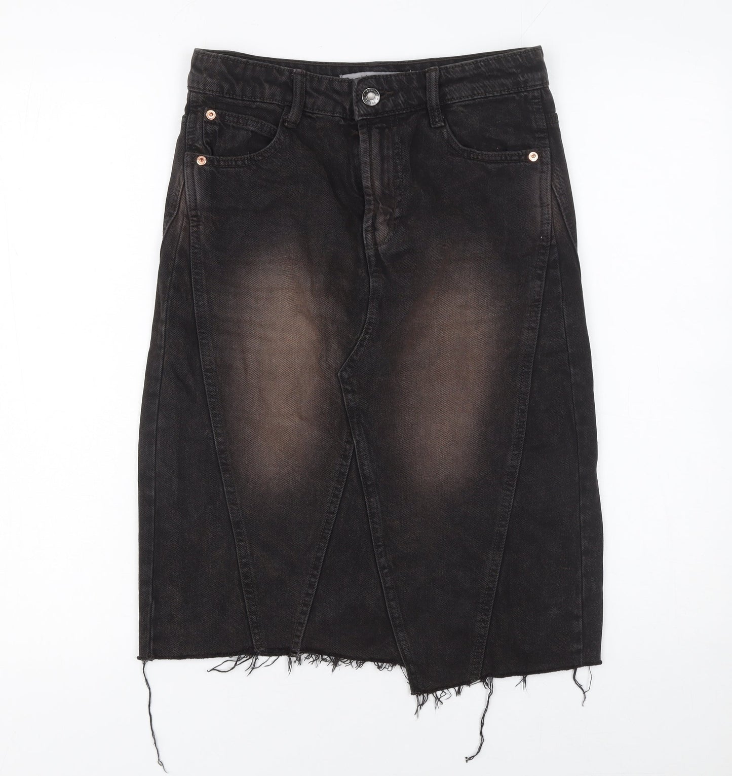 Womens UK Size 6 Bershka Straight & Pencil Denim Skirt