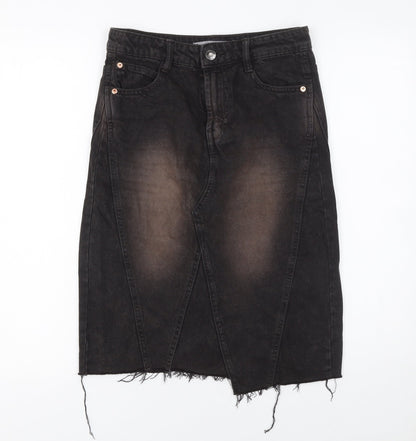 Womens UK Size 6 Bershka Straight & Pencil Denim Skirt