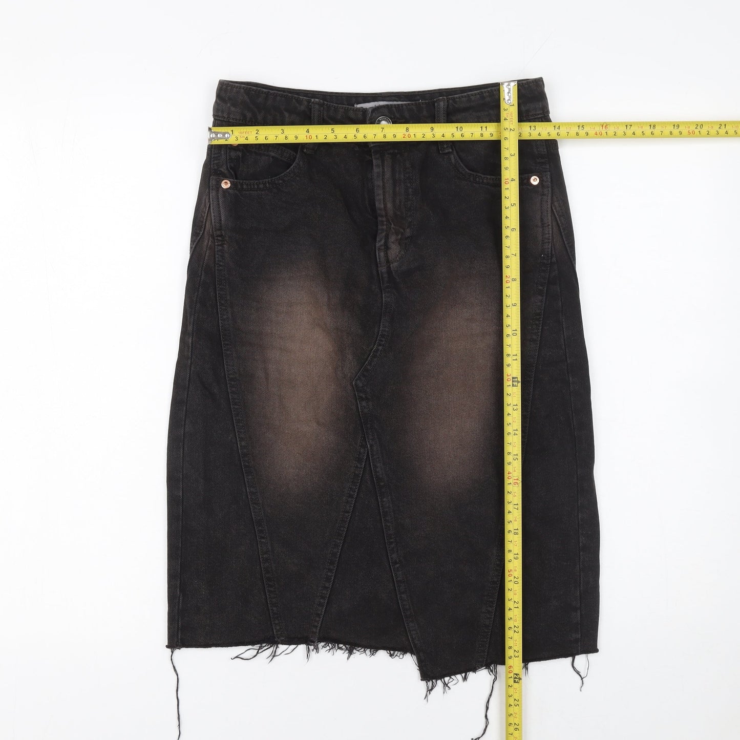 Womens UK Size 6 Bershka Straight & Pencil Denim Skirt