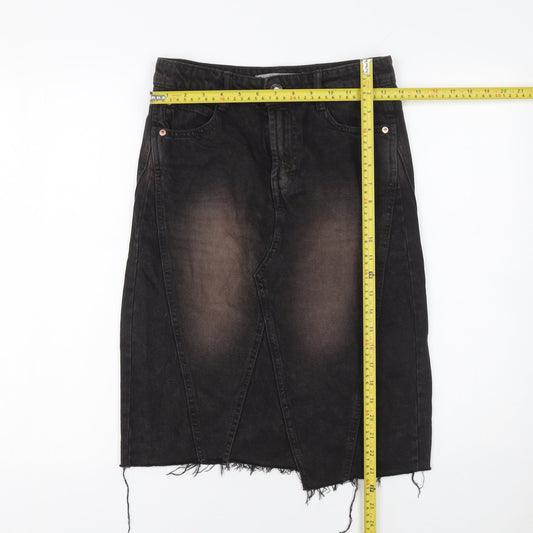 Womens UK Size 6 Bershka Straight & Pencil Denim Skirt