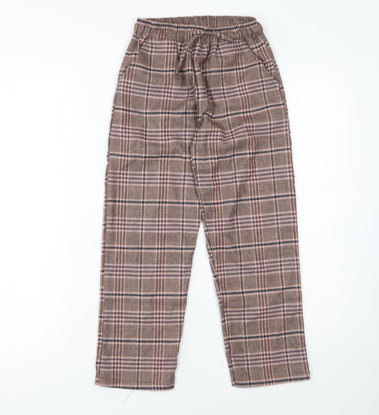 Girls UK Size 8 Years NEXT Regular Fit Chino Brown Trousers