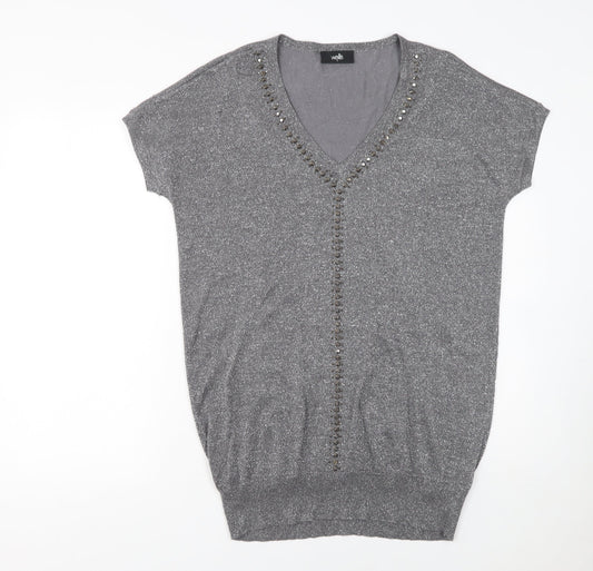 Womens UK Size S Wallis Grey Pullover Jumper
