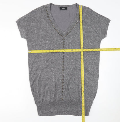 Womens UK Size S Wallis Grey Pullover Jumper