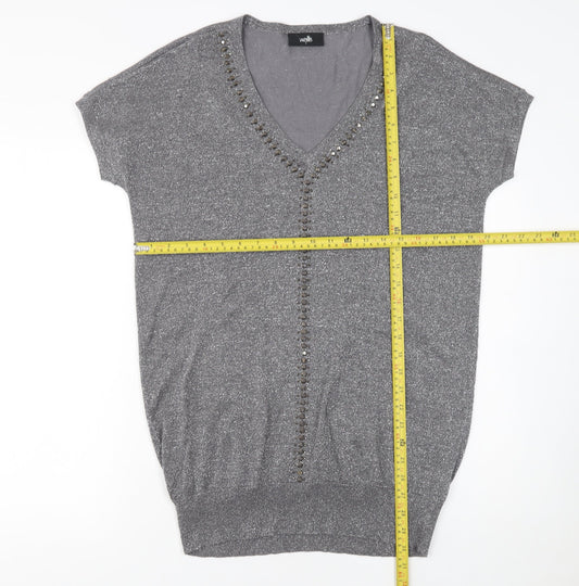 Womens UK Size S Wallis Grey Pullover Jumper