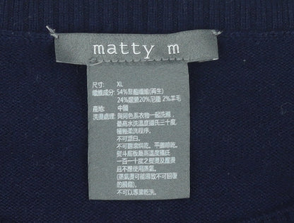Womens UK Size XL Matty M Blue Pullover Jumper