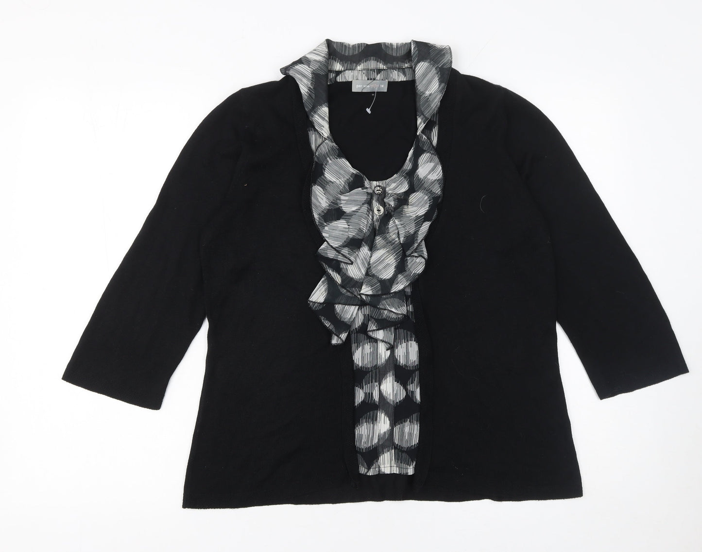 Womens UK Size 14 Marks and Spencer Black Cardigan Jumper