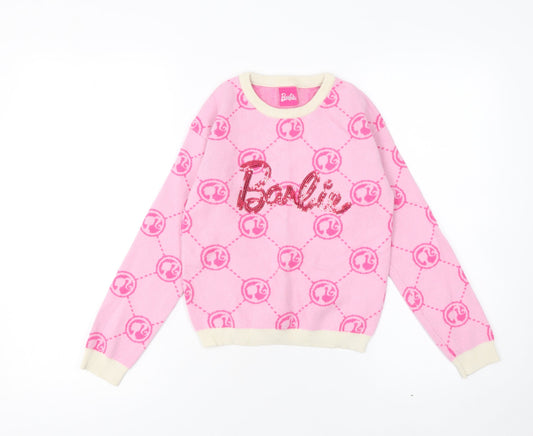 Girls UK Size 8-9 Years Very Pink Pullover Jumper