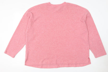 Womens UK Size XL F&F Pink Pullover Jumper