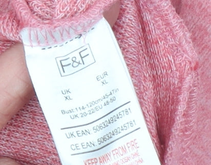 Womens UK Size XL F&F Pink Pullover Jumper