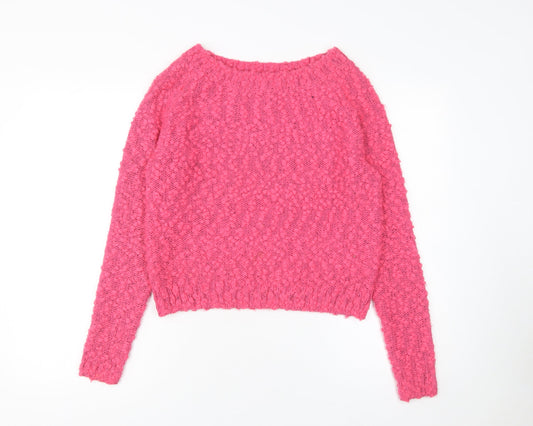Womens UK Size 10 H&M Pink Pullover Jumper