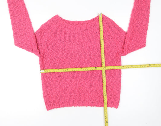Womens UK Size 10 H&M Pink Pullover Jumper