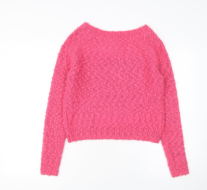 Womens UK Size 10 H&M Pink Pullover Jumper