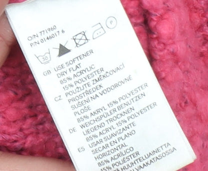 Womens UK Size 10 H&M Pink Pullover Jumper