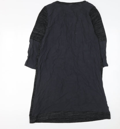 White Stuff Women's Grey Shift Dress Size 12 Viscose 3/4 Sleeve