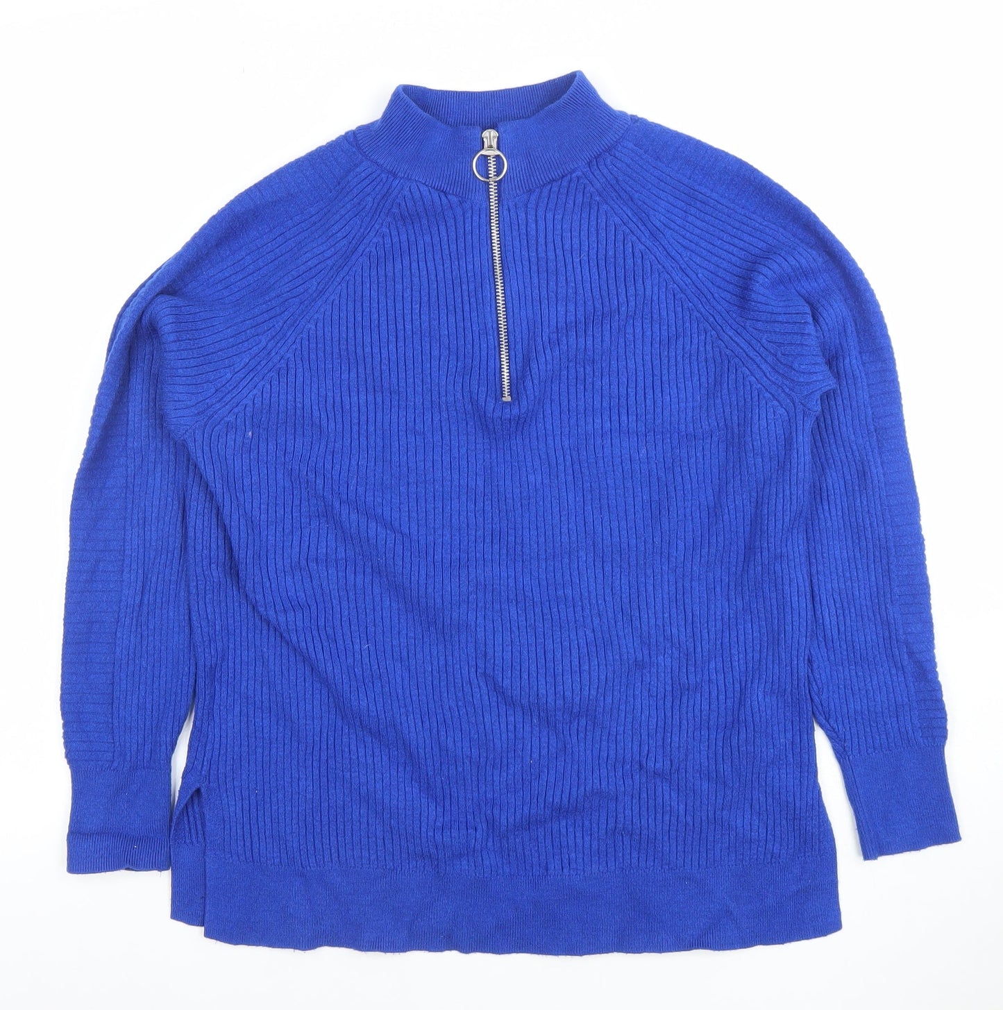 Womens UK Size M Marks and Spencer Blue Full Zip Jumper