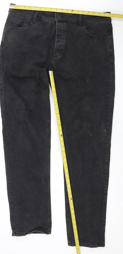 Mens UK Size 32 NEXT Regular Fit Straight Black Jeans