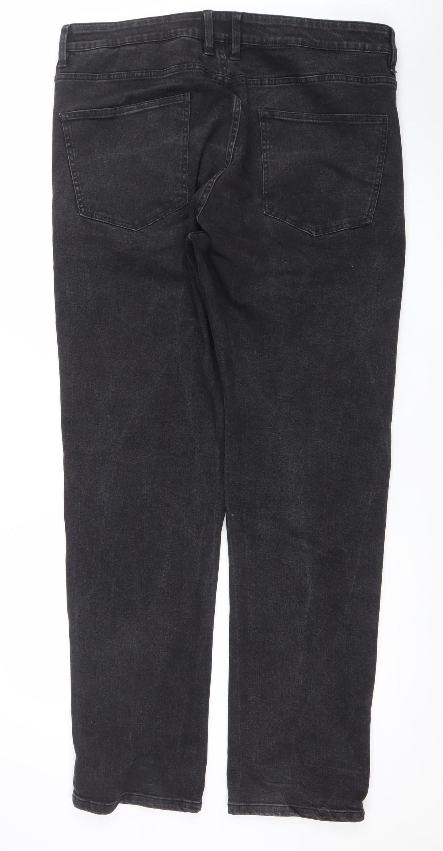 Mens UK Size 32 NEXT Regular Fit Straight Black Jeans