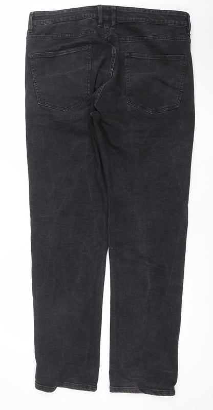 Mens UK Size 32 NEXT Regular Fit Straight Black Jeans