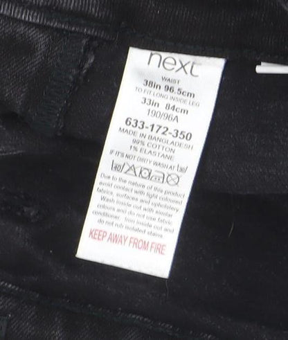 Mens UK Size 32 NEXT Regular Fit Straight Black Jeans
