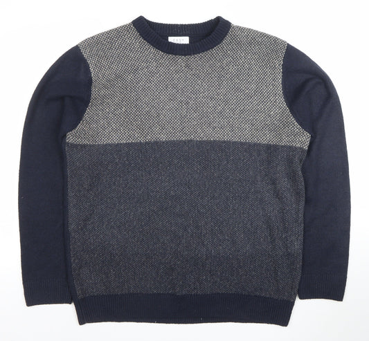 Mens UK Size L Easy Blue Pullover Jumper