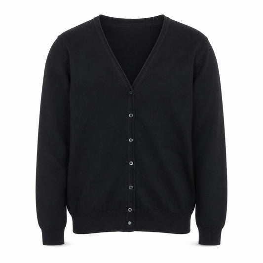 Marks and Spencer Boys Black Cotton Cardigan 16-17 Years Button Front