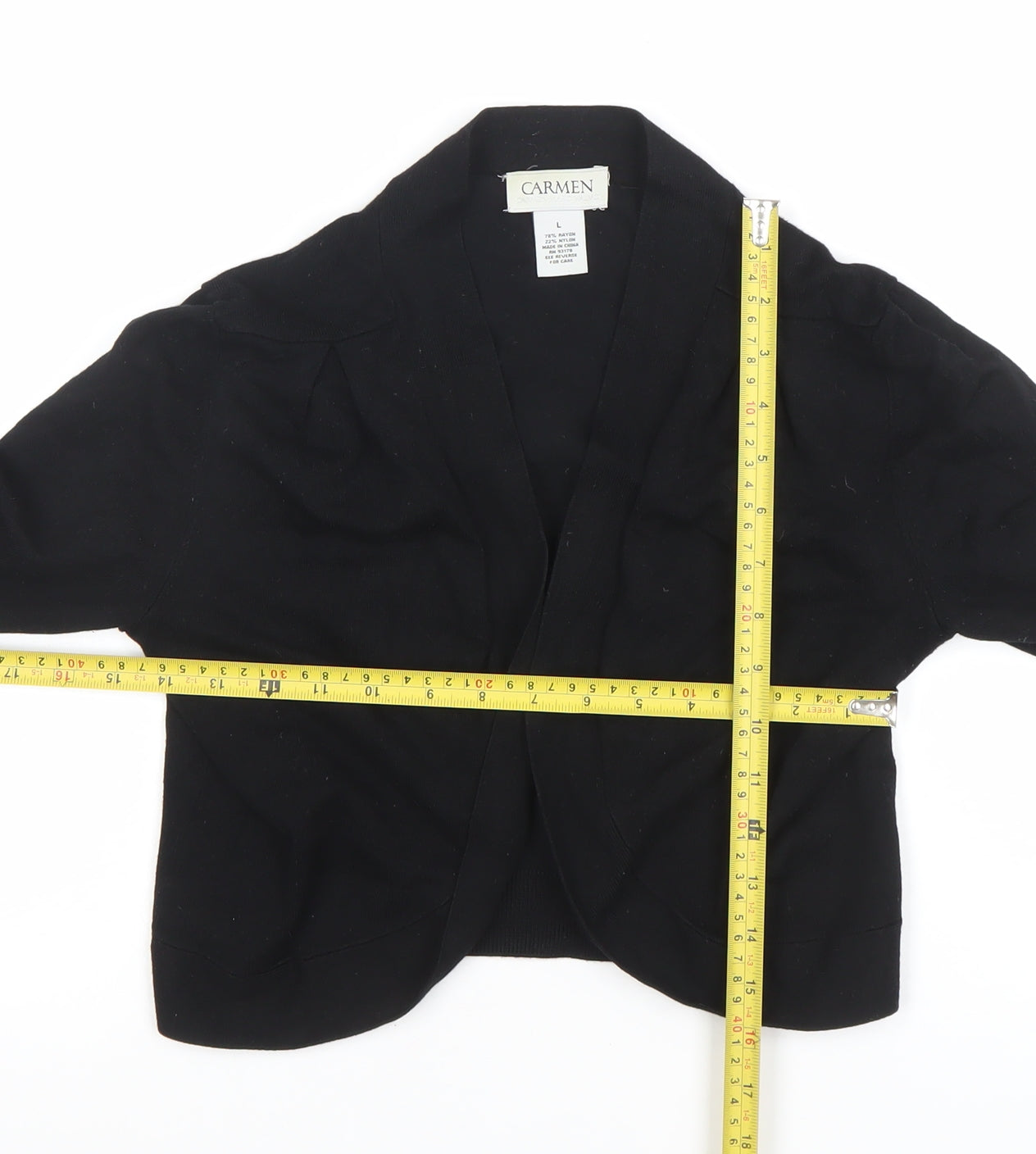 Womens UK Size L Carmen Marc Valvo Black Cardigan Jumper