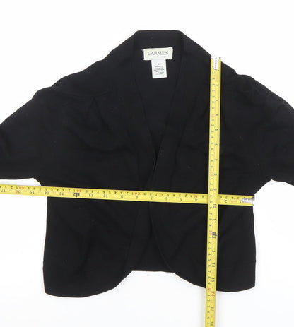 Womens UK Size L Carmen Marc Valvo Black Cardigan Jumper