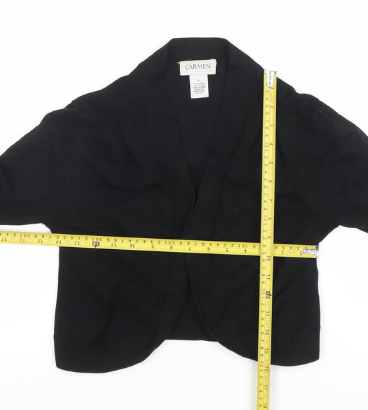 Womens UK Size L Carmen Marc Valvo Black Cardigan Jumper