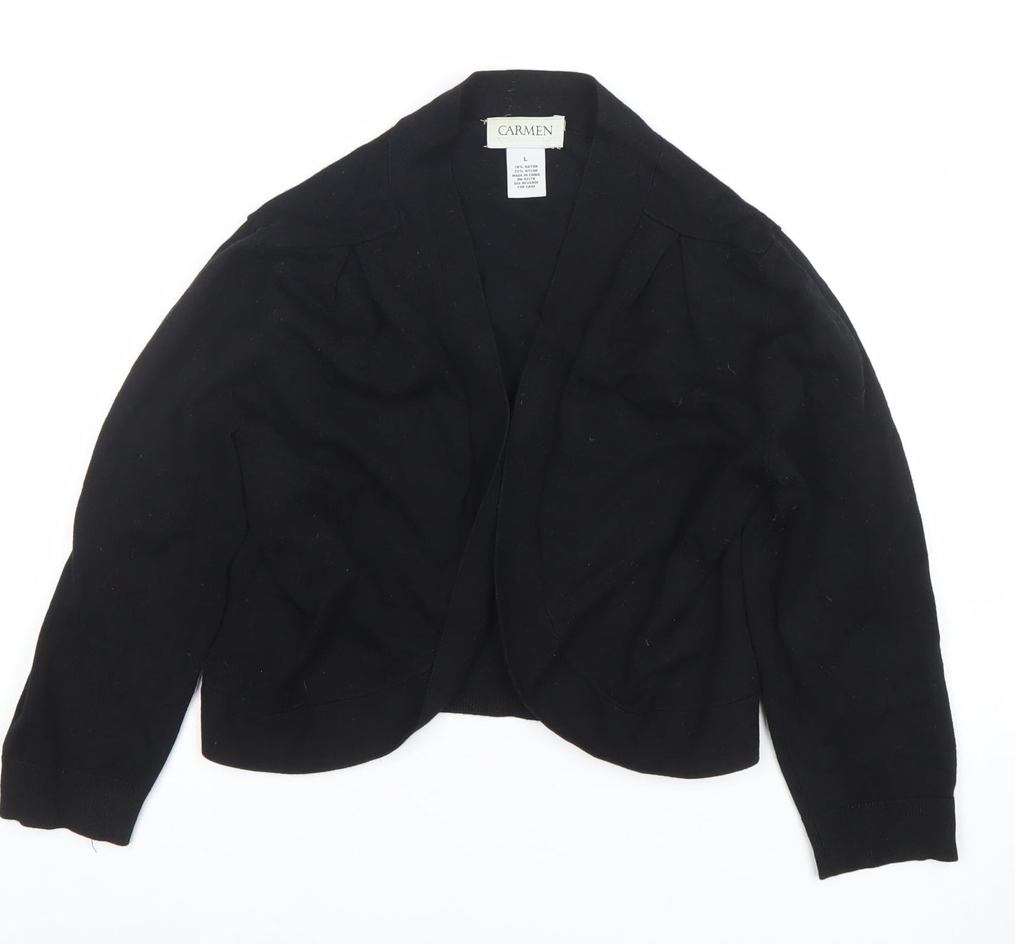 Womens UK Size L Carmen Marc Valvo Black Cardigan Jumper