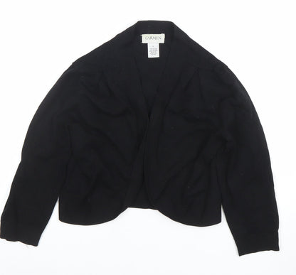 Womens UK Size L Carmen Marc Valvo Black Cardigan Jumper