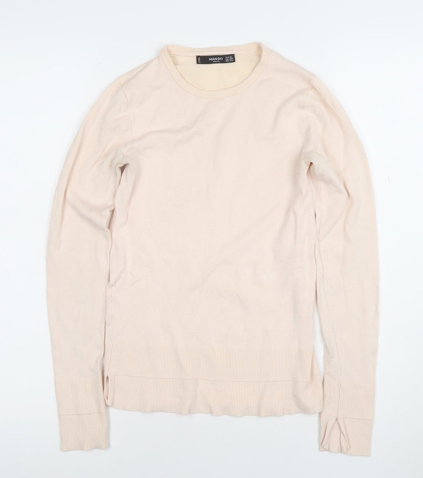 Womens UK Size XS Mango Beige Pullover Jumper