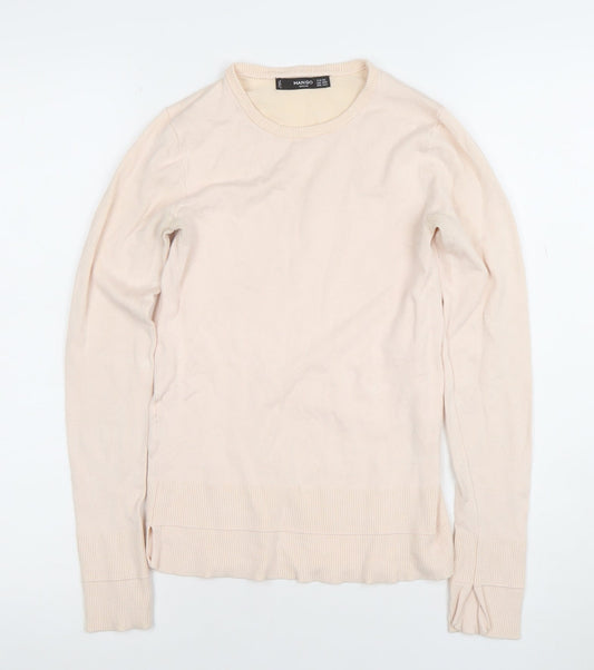 Womens UK Size XS Mango Beige Pullover Jumper