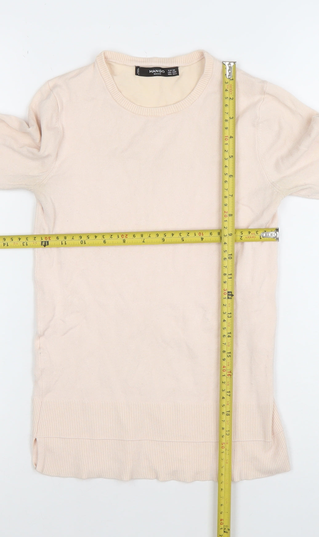 Womens UK Size XS Mango Beige Pullover Jumper