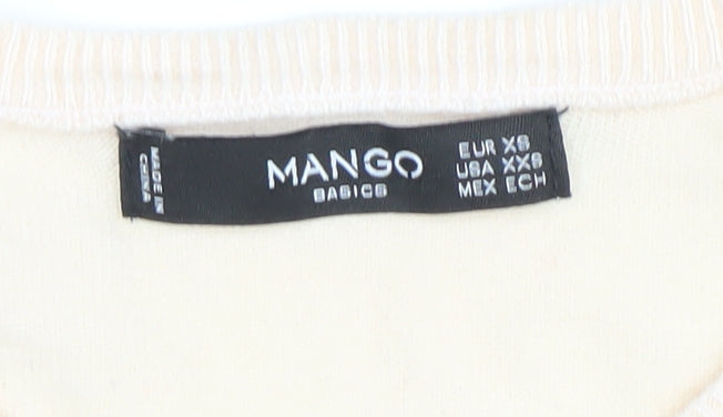 Womens UK Size XS Mango Beige Pullover Jumper