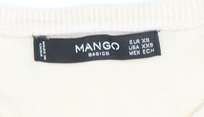 Womens UK Size XS Mango Beige Pullover Jumper
