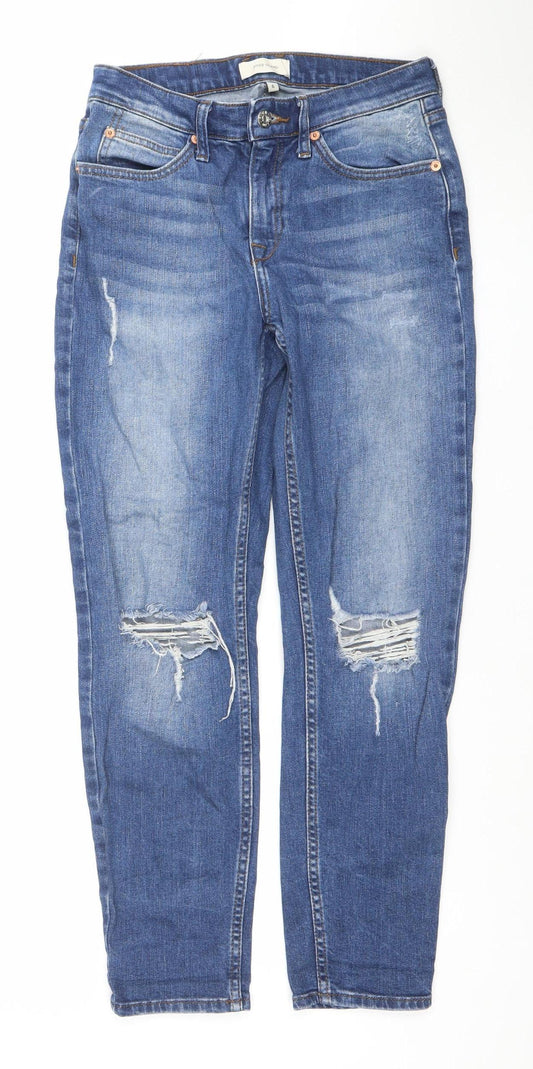Womens UK Size 6 River Island Relaxed Fit Boyfriend Blue Jeans