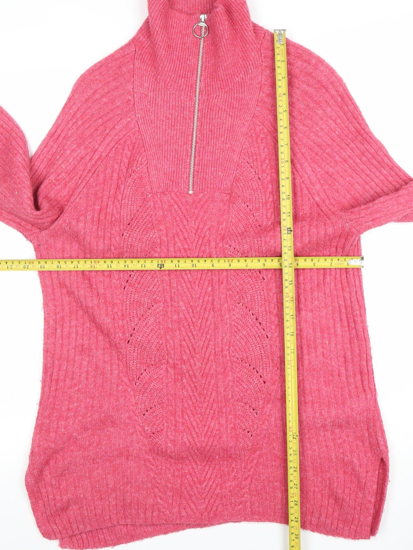 Womens UK Size M Marks and Spencer Pink Full Zip Jumper