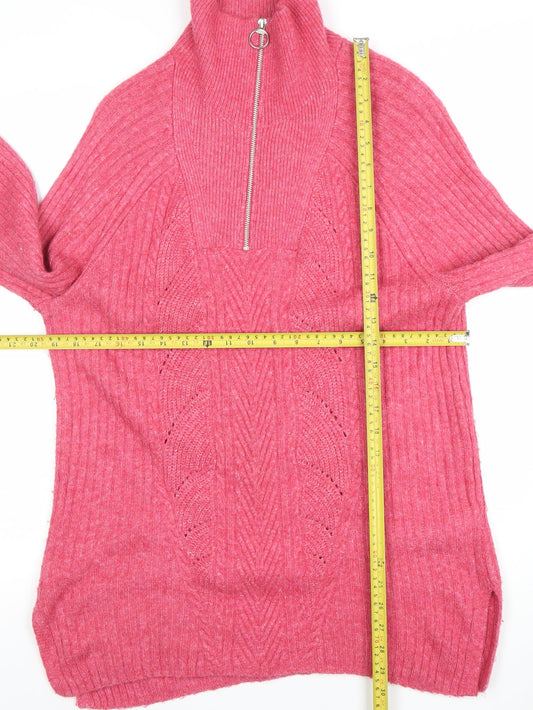 Womens UK Size M Marks and Spencer Pink Full Zip Jumper