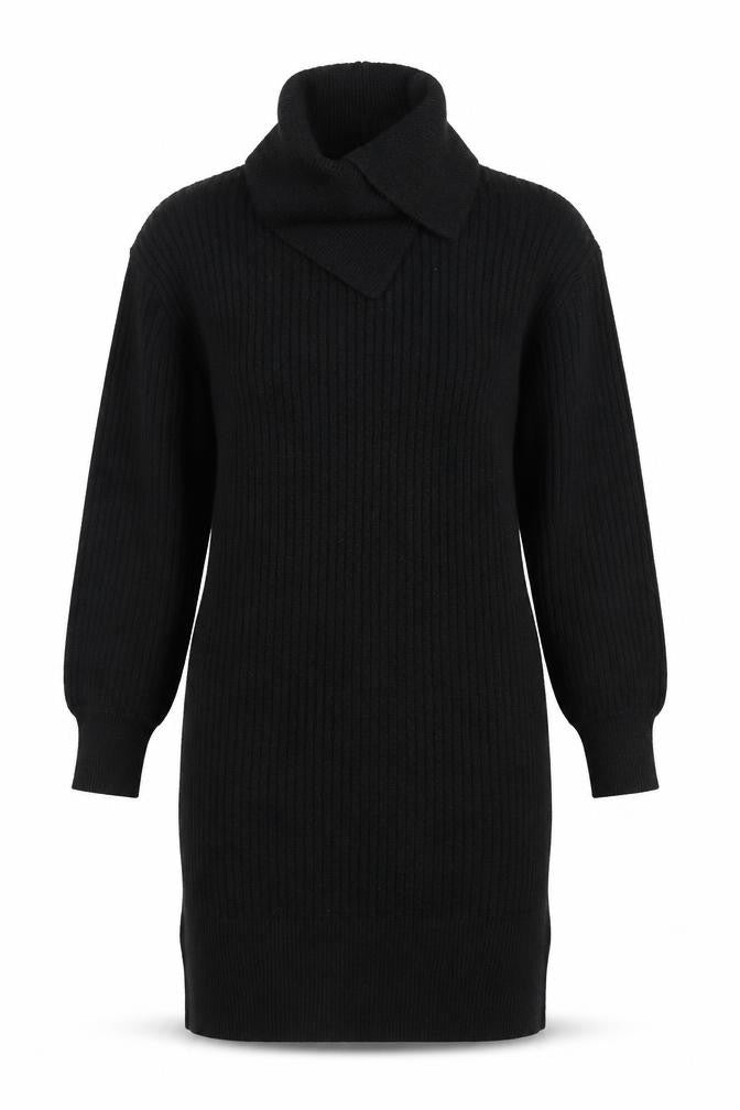 FatFace Women’s Black Knit Collared Sweater Dress Size M