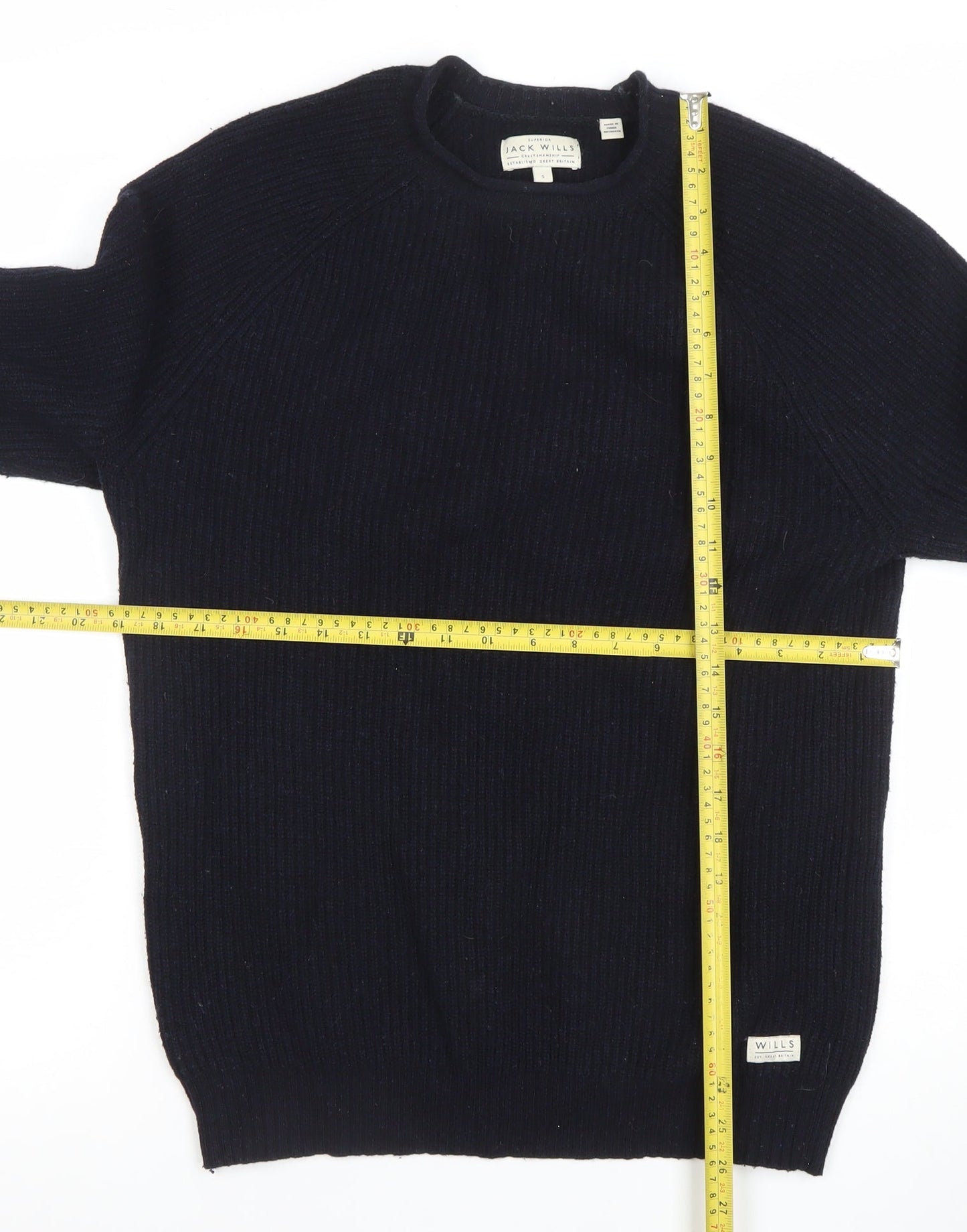 Mens UK Size S Jack Wills Black Pullover Jumper