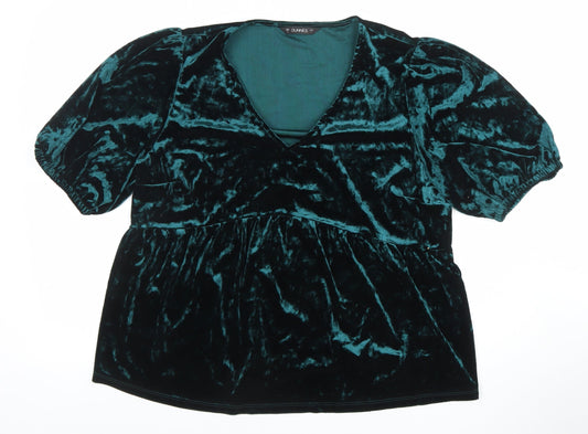 Womens UK Size L Dunnes Green Tunic Blouse