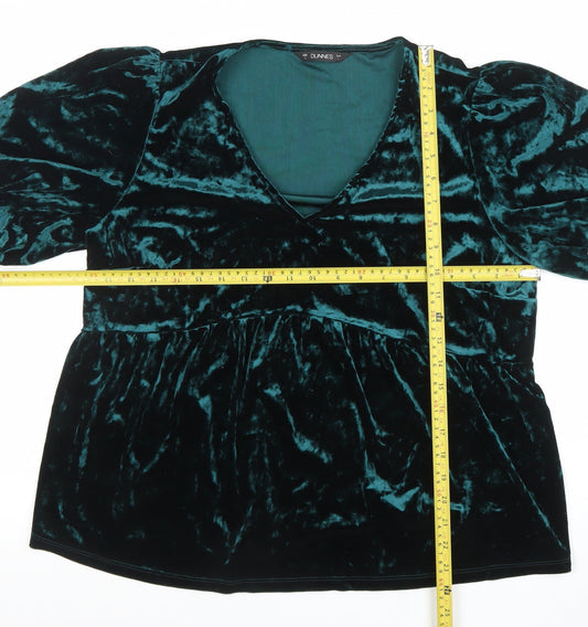 Womens UK Size L Dunnes Green Tunic Blouse