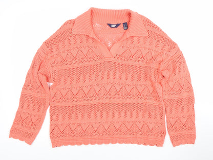 Womens UK Size L Lands' End Pink Pullover Jumper