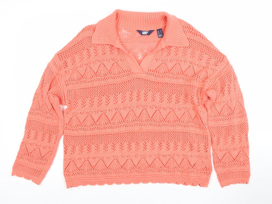 Womens UK Size L Lands' End Pink Pullover Jumper