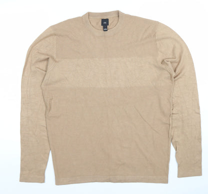 Mens UK Size L River Island Beige Pullover Jumper