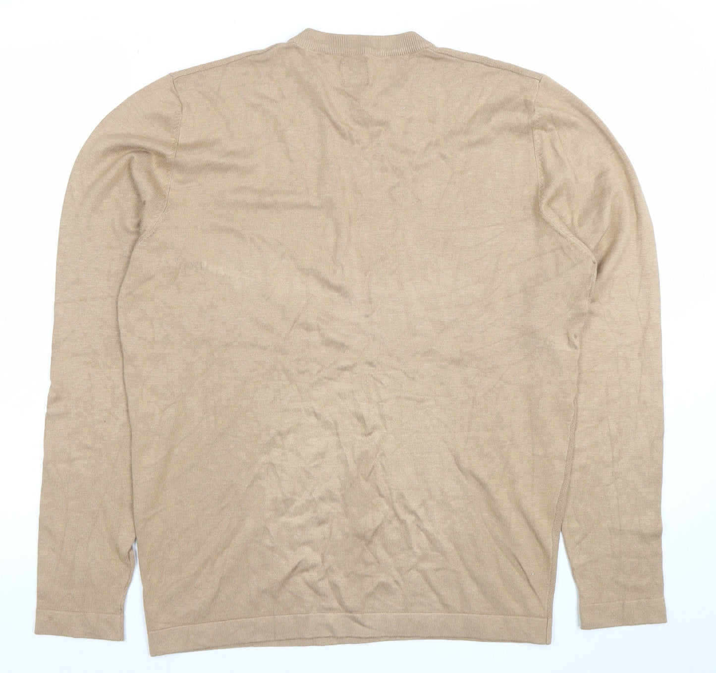 Mens UK Size L River Island Beige Pullover Jumper